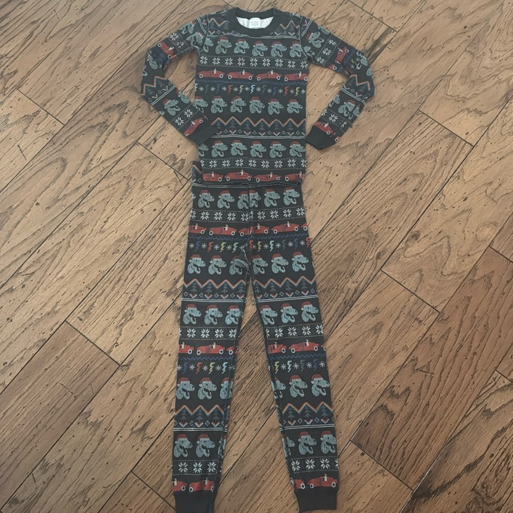 Hanna Andersson dinosaur Christmas pajamas